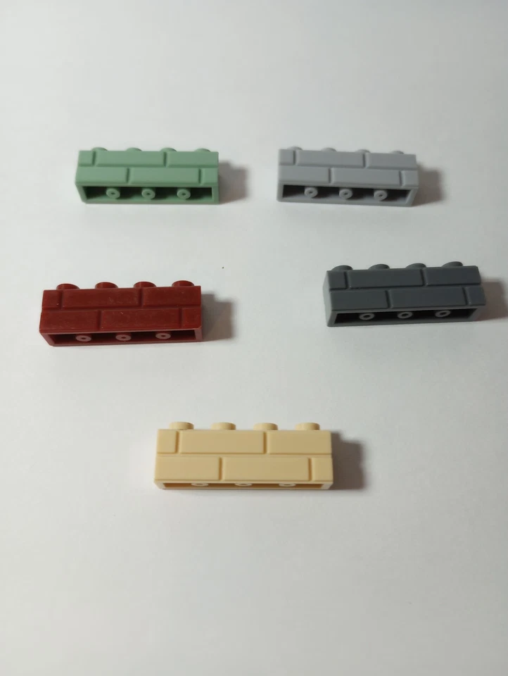 Nuevo Ladrillo de Albañilería Rojo Tostado Verde Gris 1x4 #15533 — 25 Piezas — Personalizado y Compatible Foto 1 de 1