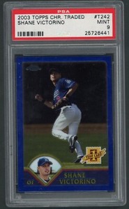 2003 Topps Chrome Traded Shane Victorino Dodgers #T242 PSA 9 MINT Rookie Card