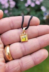 Ek Onkar Pendant Tiny Sikh Locket Punjabi Singh Gold Plated Amulet thread LL33 - Picture 1 of 12