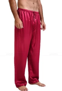 Summer New Mens Loose Satin Pants Sleep Bottoms Nightwear Ice Silk Home Pajamas - Picture 1 of 28