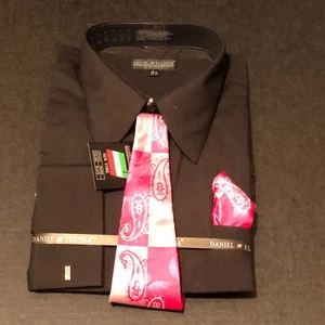 DANIEL ELLISSA MENS DRESS SHIRT SIZE  18.5 NEW WITH TAGS BLACK SLEEVE 34-35 - Picture 1 of 1