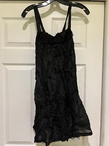 PIKO 1988 Roses Silver Shimmer Women Dress in Black Size Small MSRP $68 - Picture 1 of 3
