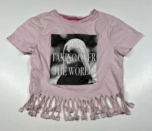 Forever 21 Barbie T-shirt  "BRB Taking Over the World" Fringe Girls Size 9/10 - Picture 1 of 5