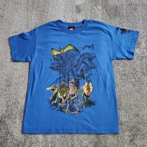 Vintage Jurassic Park Shirt boys Large blue movie dinosaur t rex youth - Picture 1 of 11