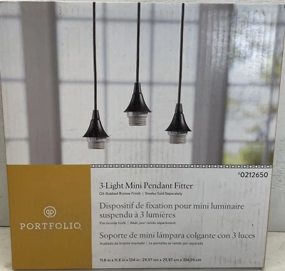 Style Selections 3-Light French Bronze Transitional Cylinder Hanging Pendant