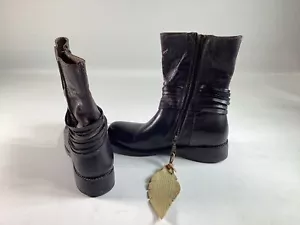 Womens Bed Stu Black Leather Rampton Boots Size 7 NEW - Picture 1 of 7