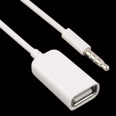 STRAßE TECH Adaptateur prise jack audio auxiliaire 3.5 mm à USB femelle - Blanc Udisk