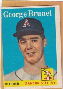 1958 Topps béisbol George Brunet novato #139 A's Vgex * A13479 - Imagen 1 de 1