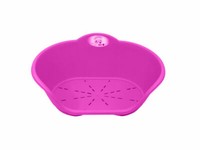 pink plastic dog bed