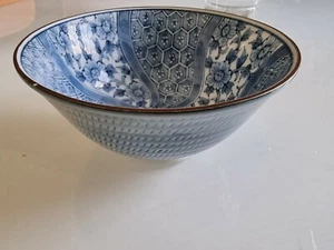 Chinese blue White porcelain bowl ceramic Assiette Bol Chinois Blanc Bleu Signé  - Picture 1 of 6