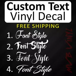 Cursive Custom Text Vinyl Decal Sticker Script | Personalized Lettering Fancy - Picture 1 of 11