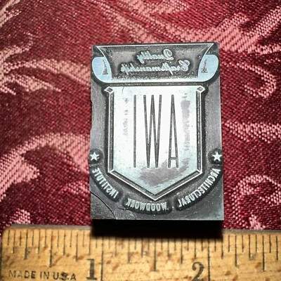 Printing Block “ Architectural Woodwork Institute “ AWI Quality Craftsmanship ￼￼ - Image 1 of 4
