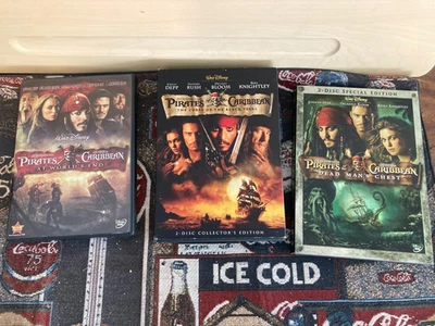 Pirates of the Caribbean 1 2 3 DVD Trilogy Lot  — 第 1/3 张图片