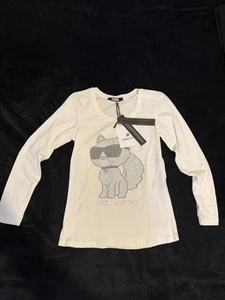 Karl Lagerfeld Long Sleeve Women’s Cotton White Size L - Picture 1 of 4