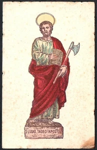 Tarjeta Santa Antigua de San Judas Tadeo Santino Imagen Pieuses Estampa - Imagen 1 de 1