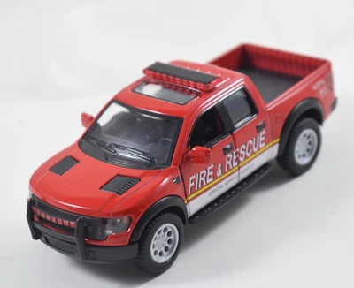 Ford F-150 SVT Raptor 2013 Kinsmart rojo bomberos y rescate 1/46 fundido a presión suelto Foto 1 de 4