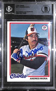 ANDRES MORA SIGNED AUTO'D 1978 TOPPS CARD #517 BAS COA BALTIMORE ORIOLES MEX - Picture 1 of 2