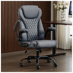 , Office Chair, Executive Leather Chair Home Office Desk Chairs, Ergonomic Co... - Picture 1 of 5