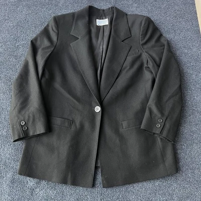 Pendleton Blazer Mens Large Black Pure Virgin Wool Single Button Made in USA - Image 1 of 4