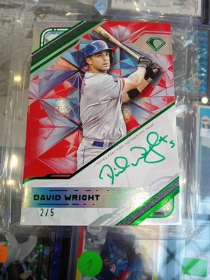 2025 Topps Diamond Icons David Wright White Polychromatink Green Ink Auto # 2/5 - Image 1 of 4