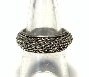 Sterling Silver 925 Chain Main Band Ring Size 7 KT37 - Picture 1 of 9