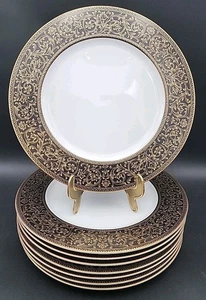 8- Sango China Richelieu Dinner Plates 10 5/8in New Condition.  "BEAUTIFUL" - Picture 1 of 12