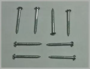 #4 X 1" ROUND HEAD SLOTTED WOOD SCREWS Zinc Plated(8) - Picture 1 of 1