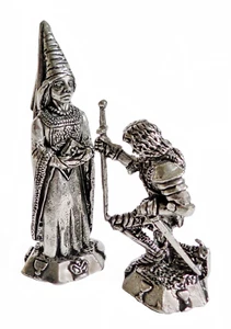 Lancelot & Guinevere Pewter Ornaments - Hand Made In Cornwall - Picture 1 of 6
