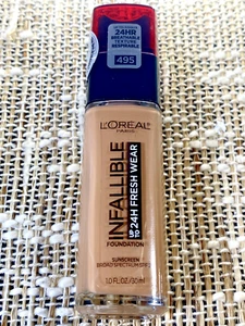 L'Oreal Paris #495 (Amber) 24Hr Infallible Fresh Wear Foundation (SEALED)*READ* - Picture 1 of 4