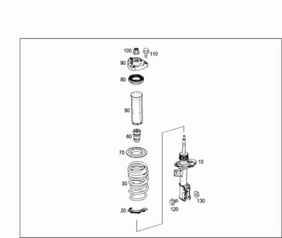 MERCEDES W176/117/156/242/246 AMMORTIZZATORE ANTERIORE DX OEM A1563231800 - Immagine 1 di 4