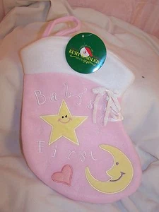 Peluche prima calza natalizia bambina rosa Kurt Adler - Foto 1 di 1