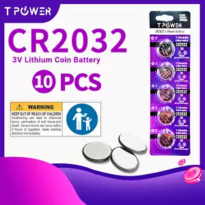 10X Tpower 3V CR2032 battery Lithium Coin Cell Button battery ECR2032 GPCR2032 - Picture 1 of 3