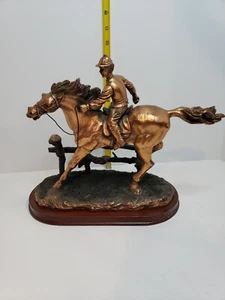 Modern Art Horse Jockey Bronze/Copper? Sculpture Statue - Picture 1 of 11