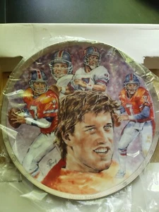 John Elway Sports Impressions Plate NFL 3rd Plate In Series Platinum Edition COA - Picture 1 of 3