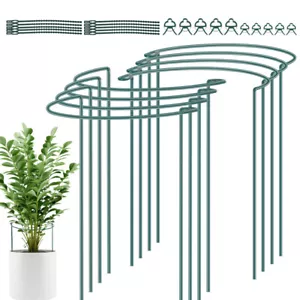 8X Pflanzenstützen Strauchstütze halbrund grün 40 cm Staudenhalter Blumenhalter - Bild 1 von 17