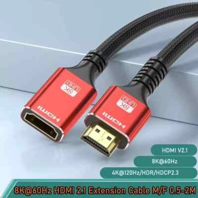 Cable de extensión HDMI V2.1 macho a hembra 8K@60Hz 48 Gbps dinámico HDR eARC Foto 1 de 4