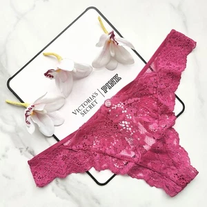 Victoria's Secret Dream Angels Lace Thong Panty Luscious Rose Size S/M/L - Picture 1 of 8