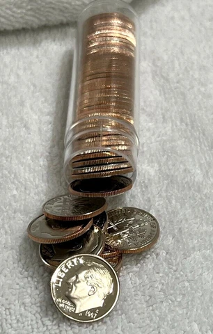 ROLL 1997 S ROOSEVELT DIMEs  GEM CLAD  PROOF from PROOF Sets (50 COINS) Cover