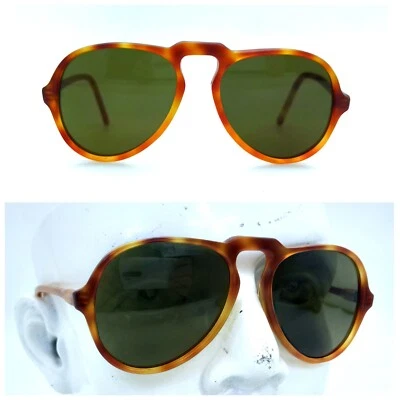 ICONIC 70s SUNGLASSES TOMY AVIATOR USA AMBER PILOT OUTDOORS MEN VERY RARE NOS - Image 1 of 4