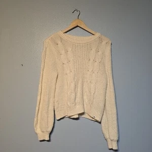 Abercrombie Kids Sweater Size 13/14 Cream/white Cable Knot Sweater - Picture 1 of 12