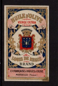 French Advertising Stamp- Vintage Food Label Louis De Regis Brand Huile D'Olive - Picture 1 of 1
