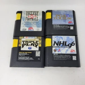 Triple Play Gold College Football Golf Hockey Sega Genesis Sports Bundle Tested - Picture 1 of 14