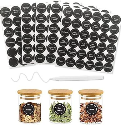 180 etiquetas de especias pegatinas de pizarra para frascos hierbas condimento cocina despensa72 Foto 1 de 4