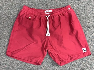 Steven Alan Swim Trunks Shorts Mens Size XL Red Lined Drawstring Pockets Pigeon - Picture 1 of 13