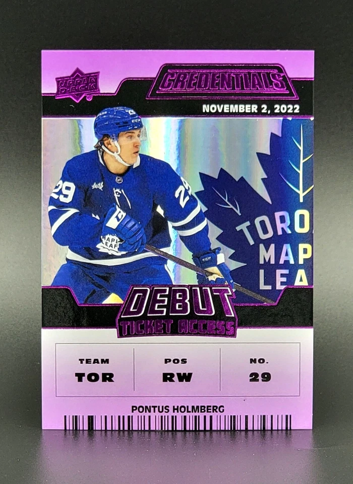 2022-23 Credentials Debut Ticket Access Purple #128 Pontus Holmberg 6/10 - Image 1 of 2