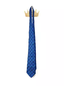 Daniel Cremieux Hand Made Tie Blue Geometric 100% Soie-Silk Made in USA AK02 - Picture 1 of 2