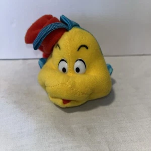 DISNEY LITTLE MERMAID FLOUNDER PLUSH ORNAMENT McDONALDS HAPPY MEAL TOY 2.25" - Picture 1 of 3
