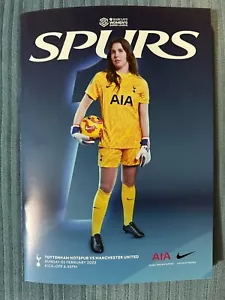 TOTTENHAM WOMEN v MANCHESTER UNITED WOMEN SUPER LEAGUE PROGRAMME 02/02/2025 - Picture 1 of 1