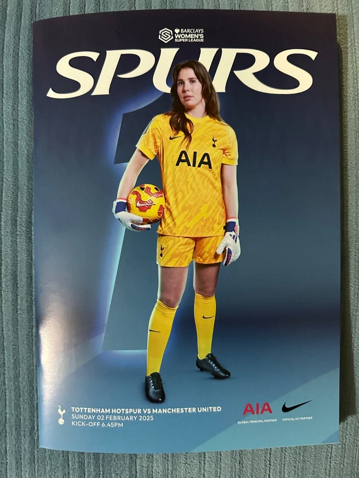 TOTTENHAM WOMEN v MANCHESTER UNITED WOMEN SUPER LEAGUE PROGRAMME 02/02/2025 - Image 1 of 1