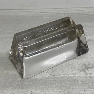 VTG Advertising Adairack Cushman & Denison Mfg Co. Glass Paperweight Pen Holder - Picture 1 of 9
